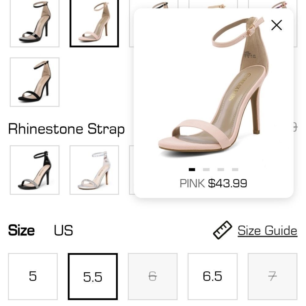 Dream Pairs KARRIE ankle strap Stiletto high heels size 8.5 PINK - Picture 12 of 16